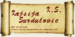 Kajsija Surdulović vizit kartica